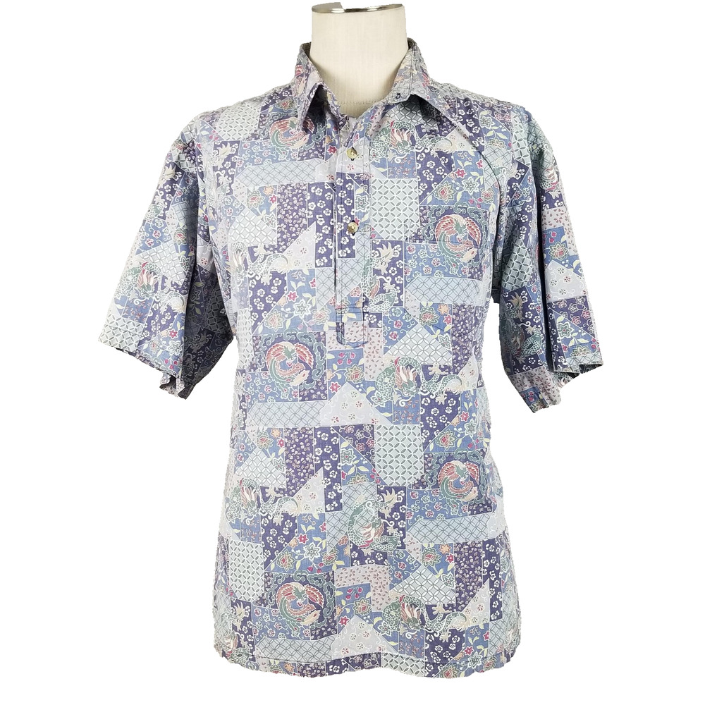 Ono Shirt Liberty House Mens 2XL Dragon Patchwork‎ Hawaiian Vintage Style Aloha